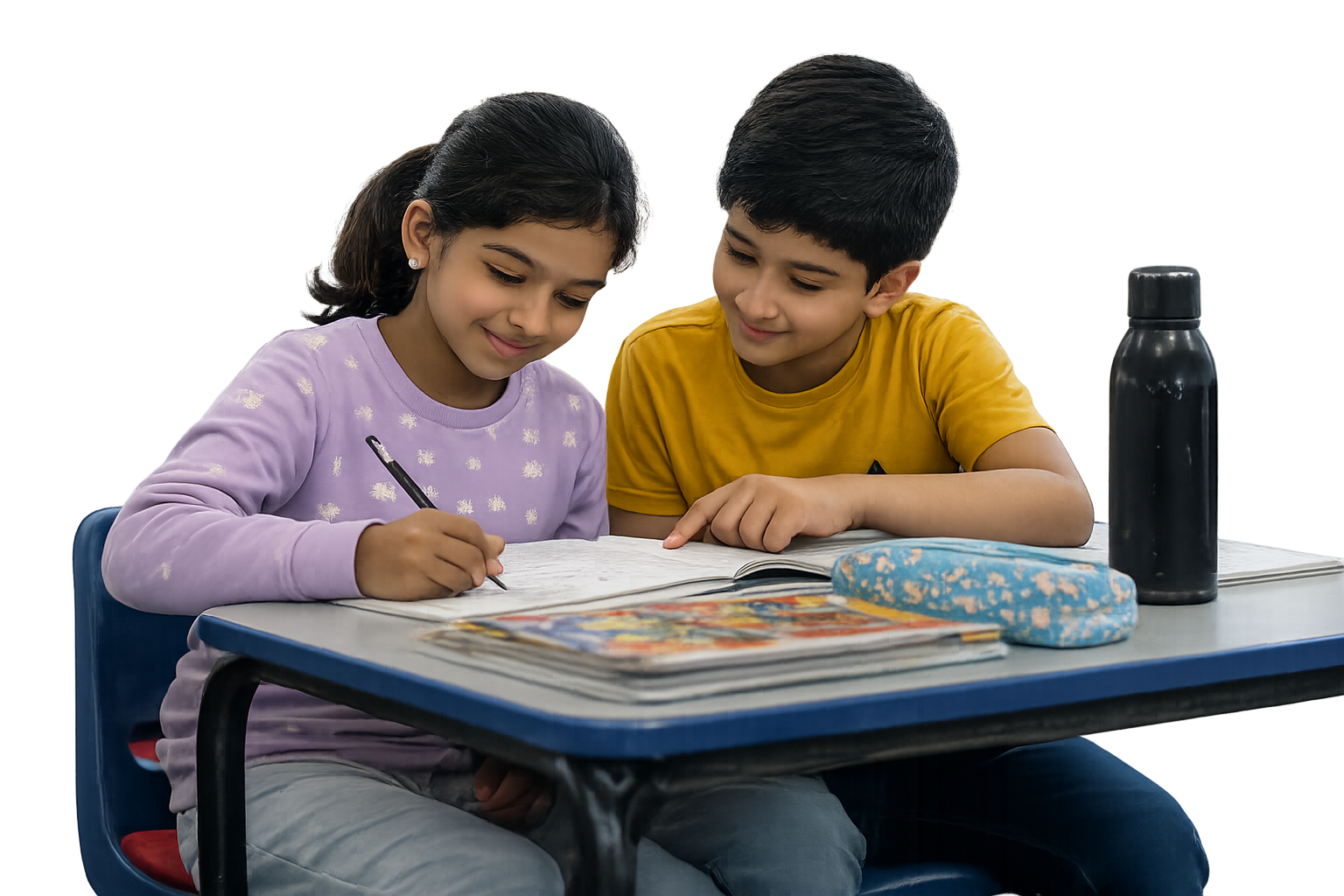 Year 4 students studying together at ARK Tuition