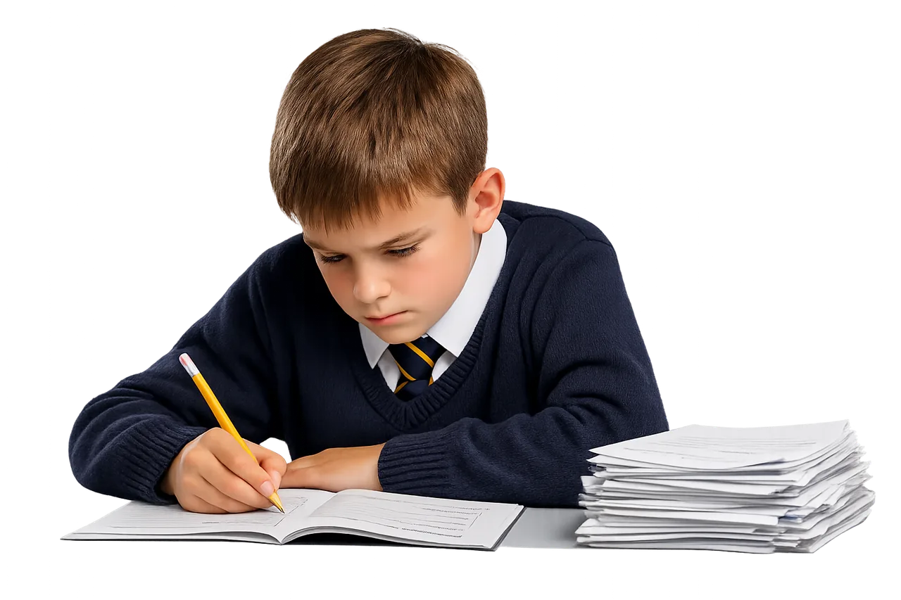 Student completing intensive 11 Plus practice at ARK Tuition
